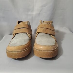 Olukai Kaha Chukka Boot Men Straps Suede Leather Grey Tan  Ankle Casual Size 9